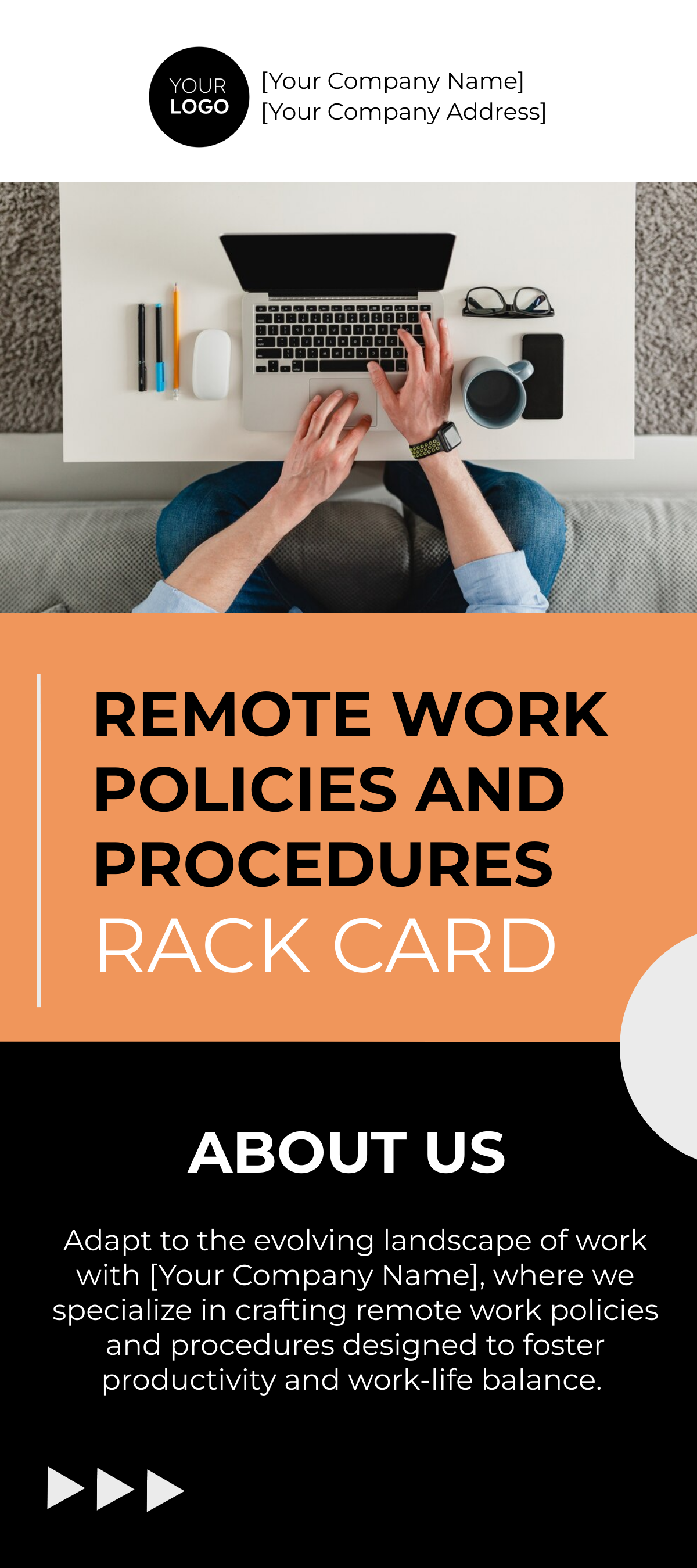 Free Remote Work Policies and Procedures Rack Card Template