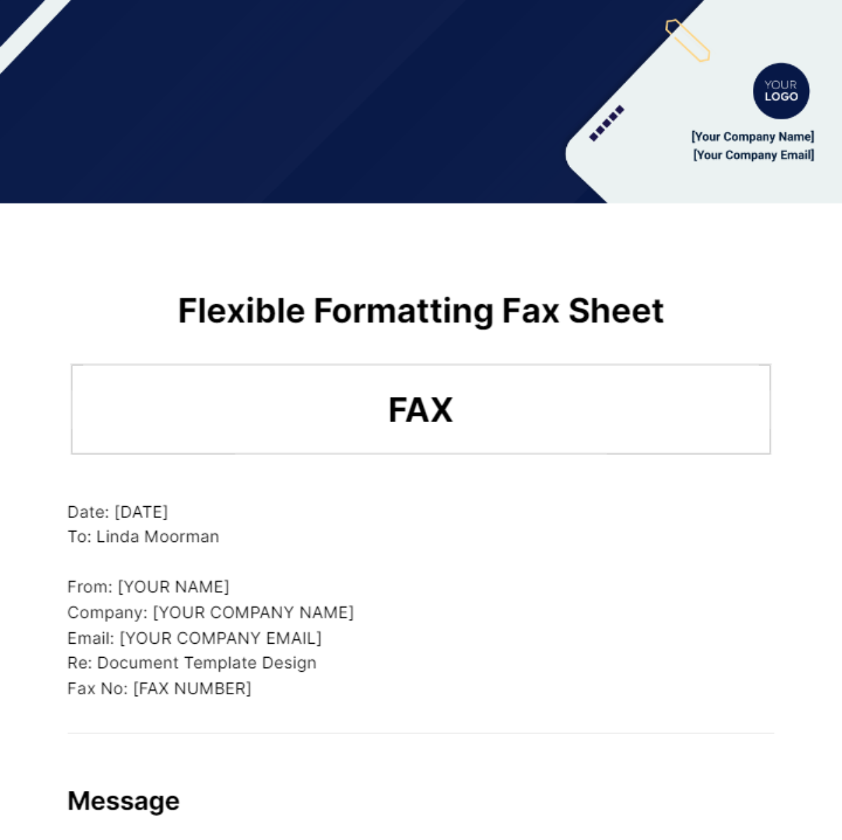 Flexible Formatting Fax Sheet Template - Edit Online & Download