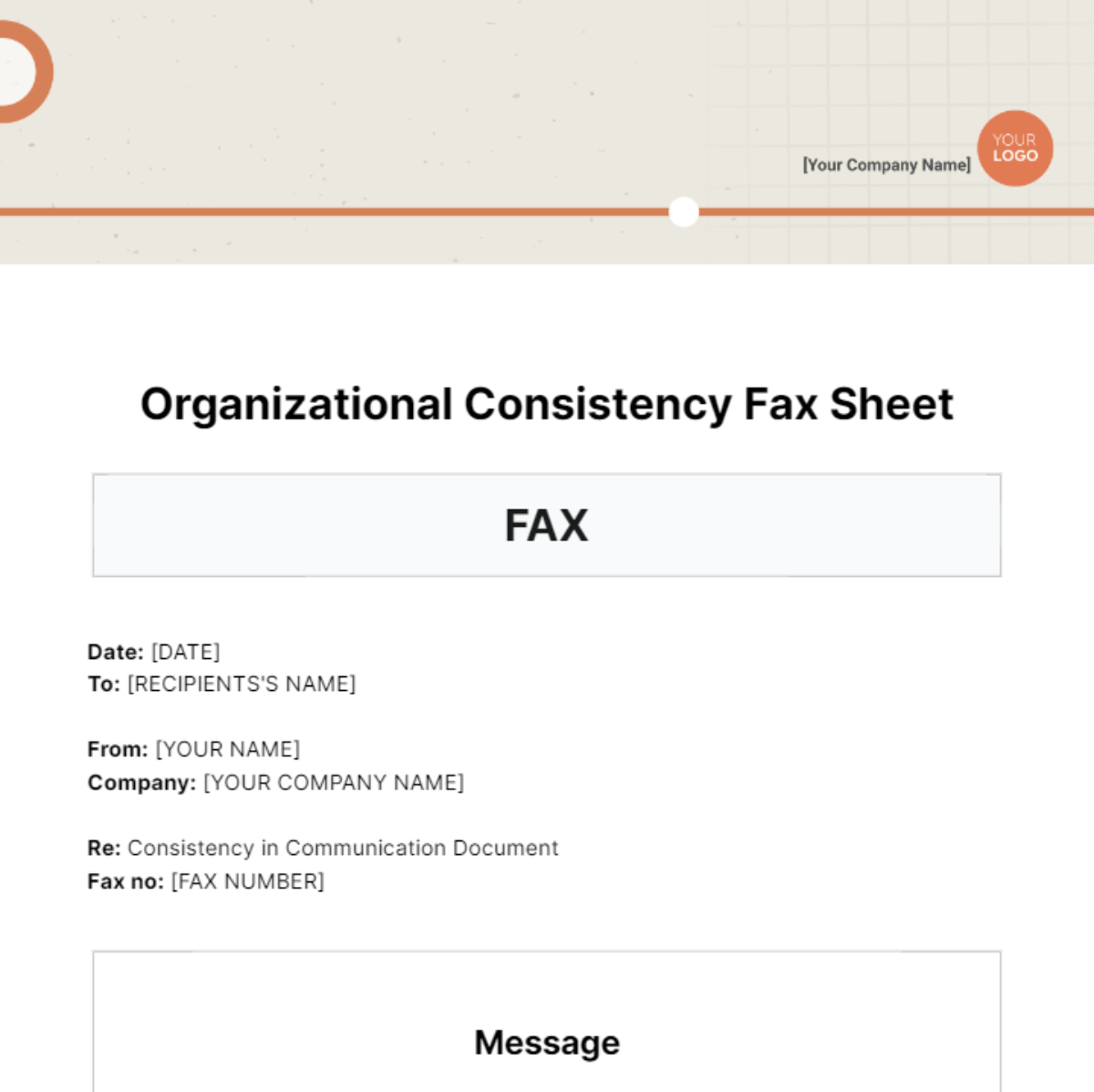 Organizational Consistency Fax Sheet Template - Edit Online & Download