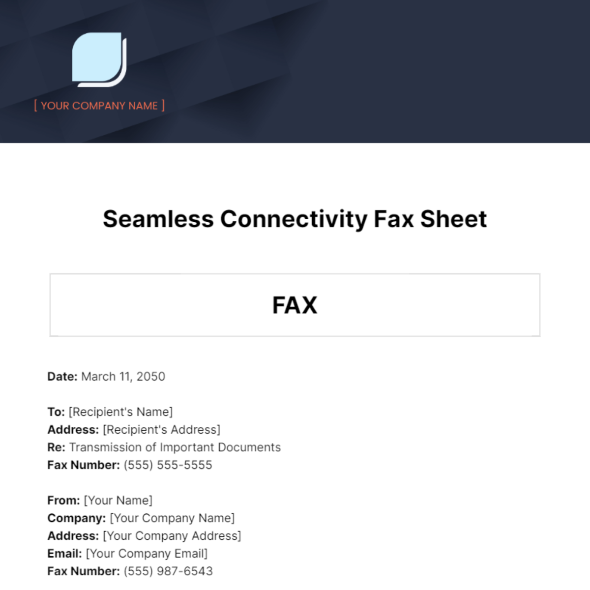 Seamless Connectivity Fax Sheet Template - Edit Online & Download