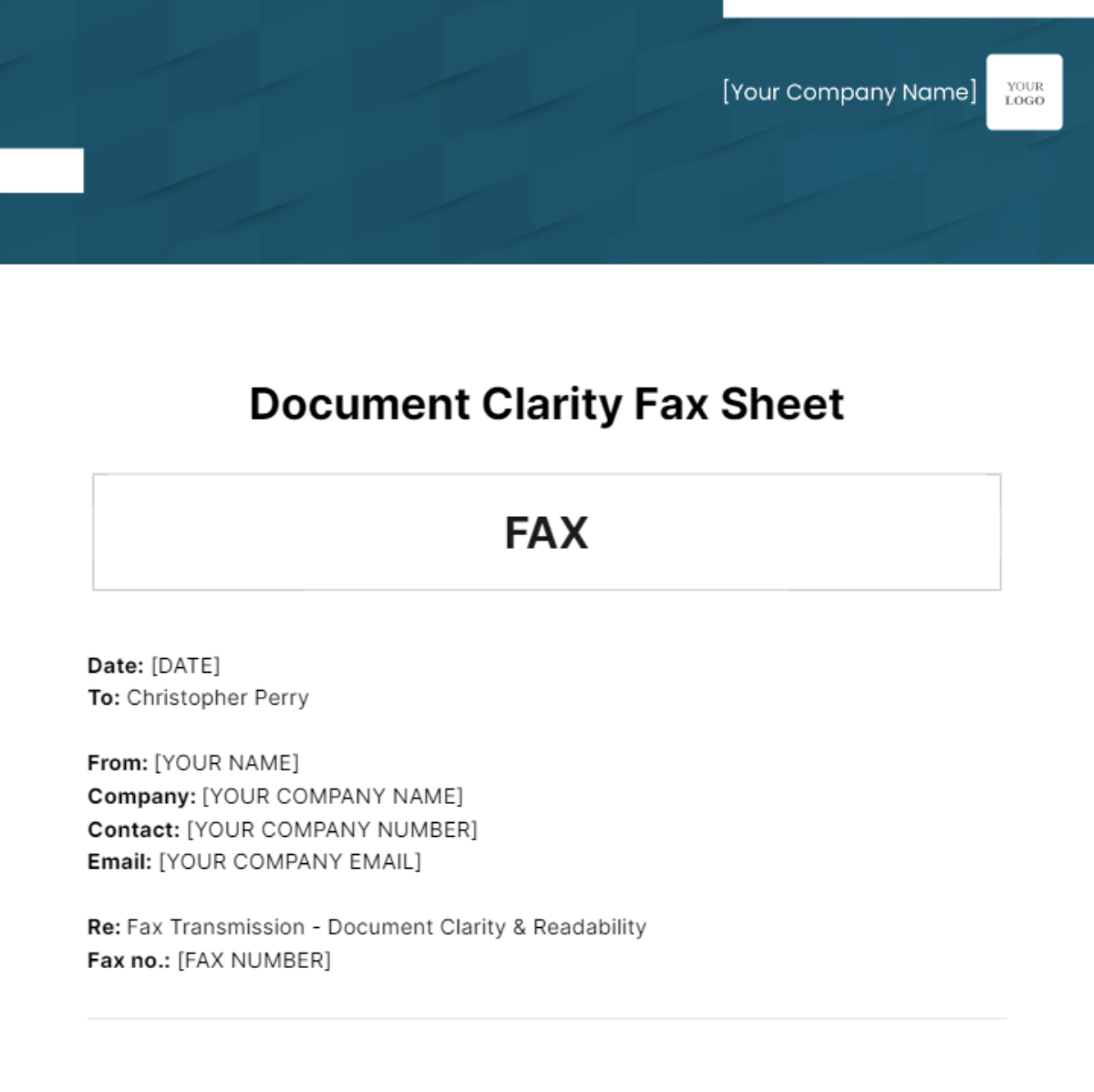 Document Clarity Fax Sheet Template - Edit Online & Download