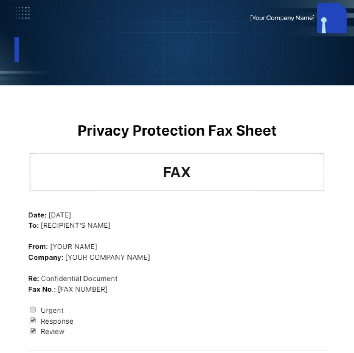 Privacy Protection Fax Sheet Template - Edit Online & Download