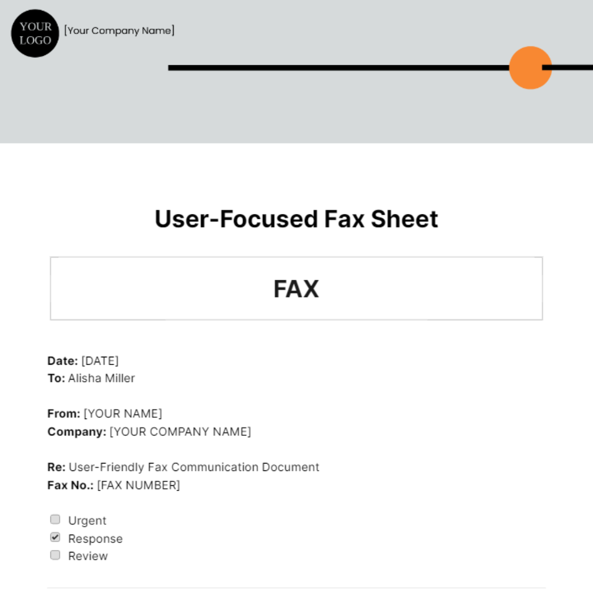 User-Focused Fax Sheet Template - Edit Online & Download