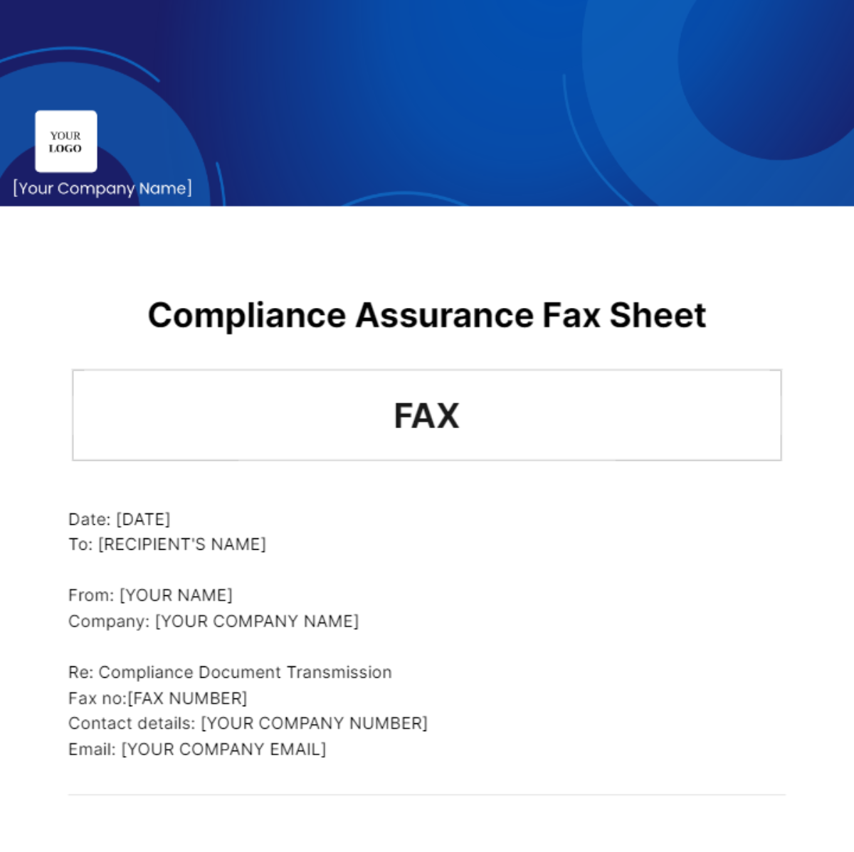 Compliance Assurance Fax Sheet Template - Edit Online & Download