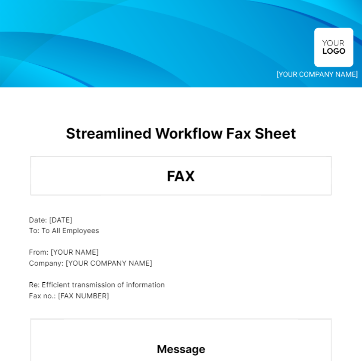 Streamlined Workflow Fax Sheet Template - Edit Online & Download