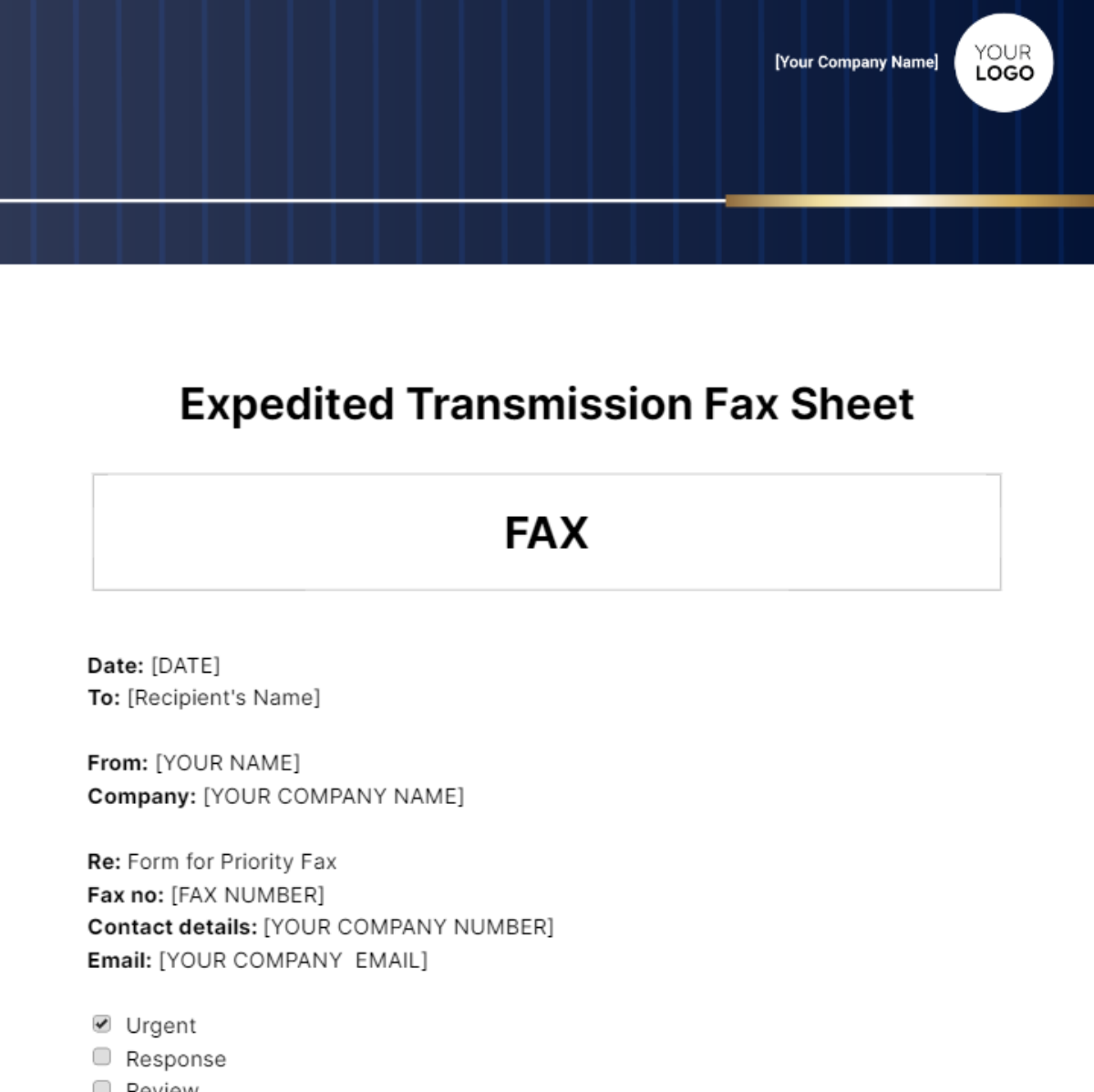 Expedited Transmission Fax Sheet Template - Edit Online & Download