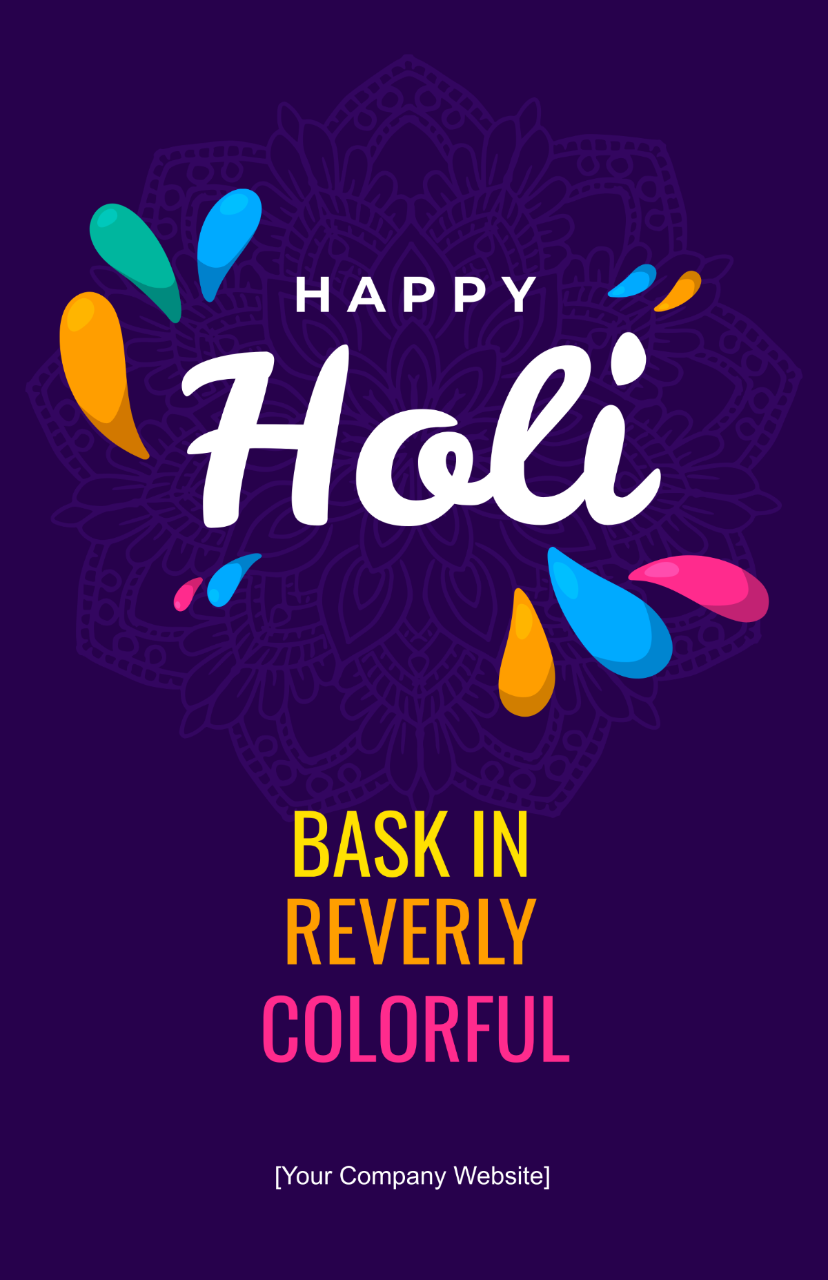 Happy Holi Poster Template