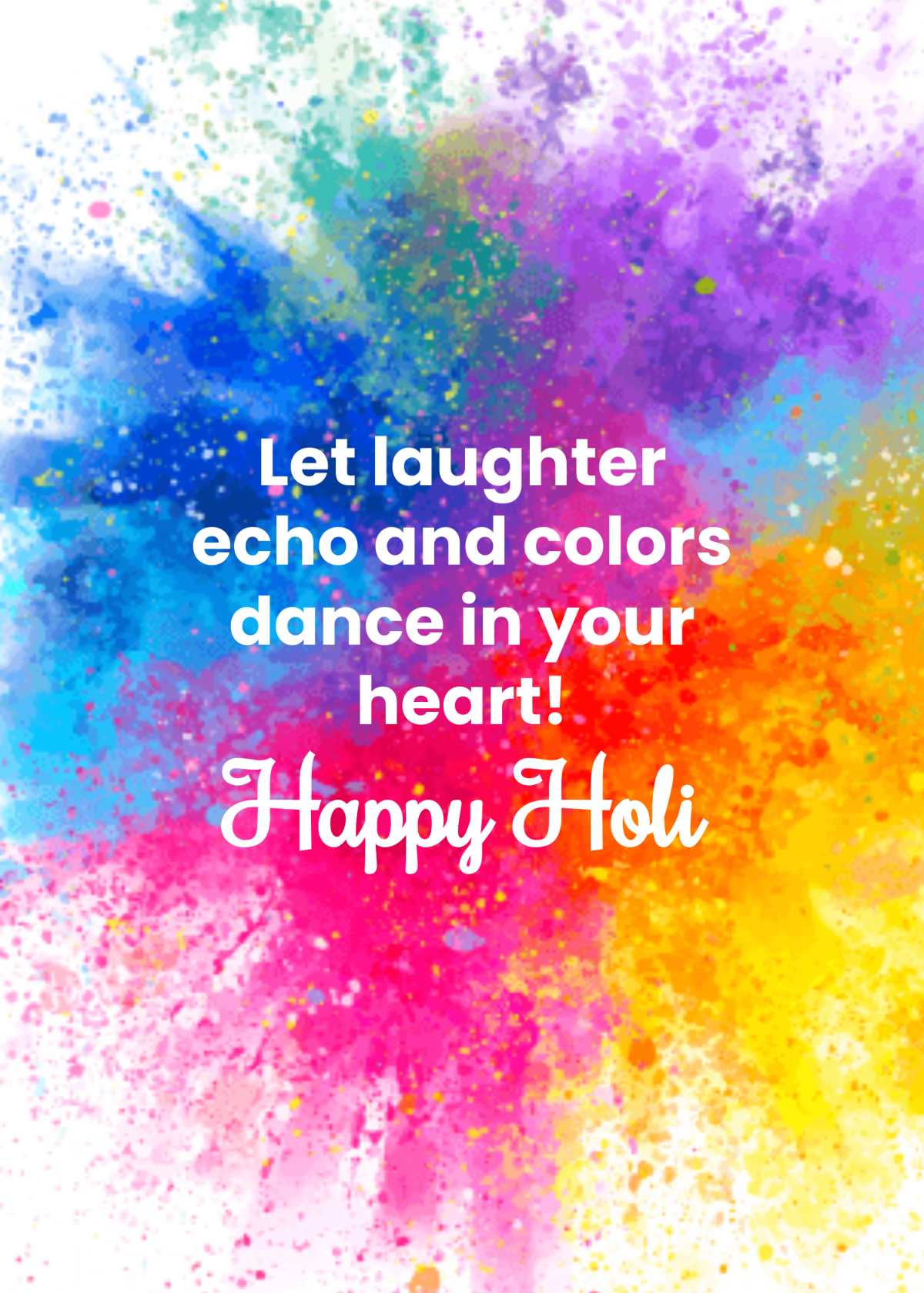 Free Holi Festival Design Greeting Card