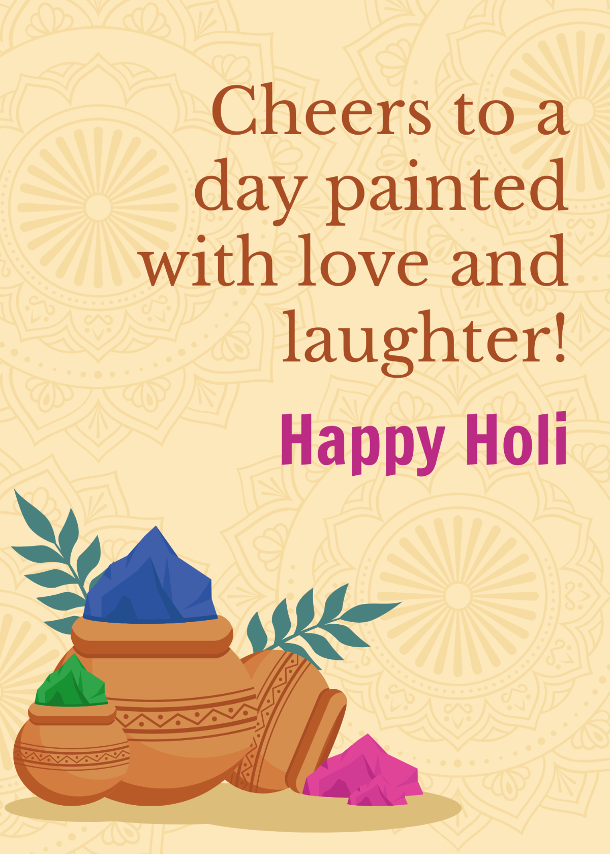 Beautiful Holi Festival Greeting Card