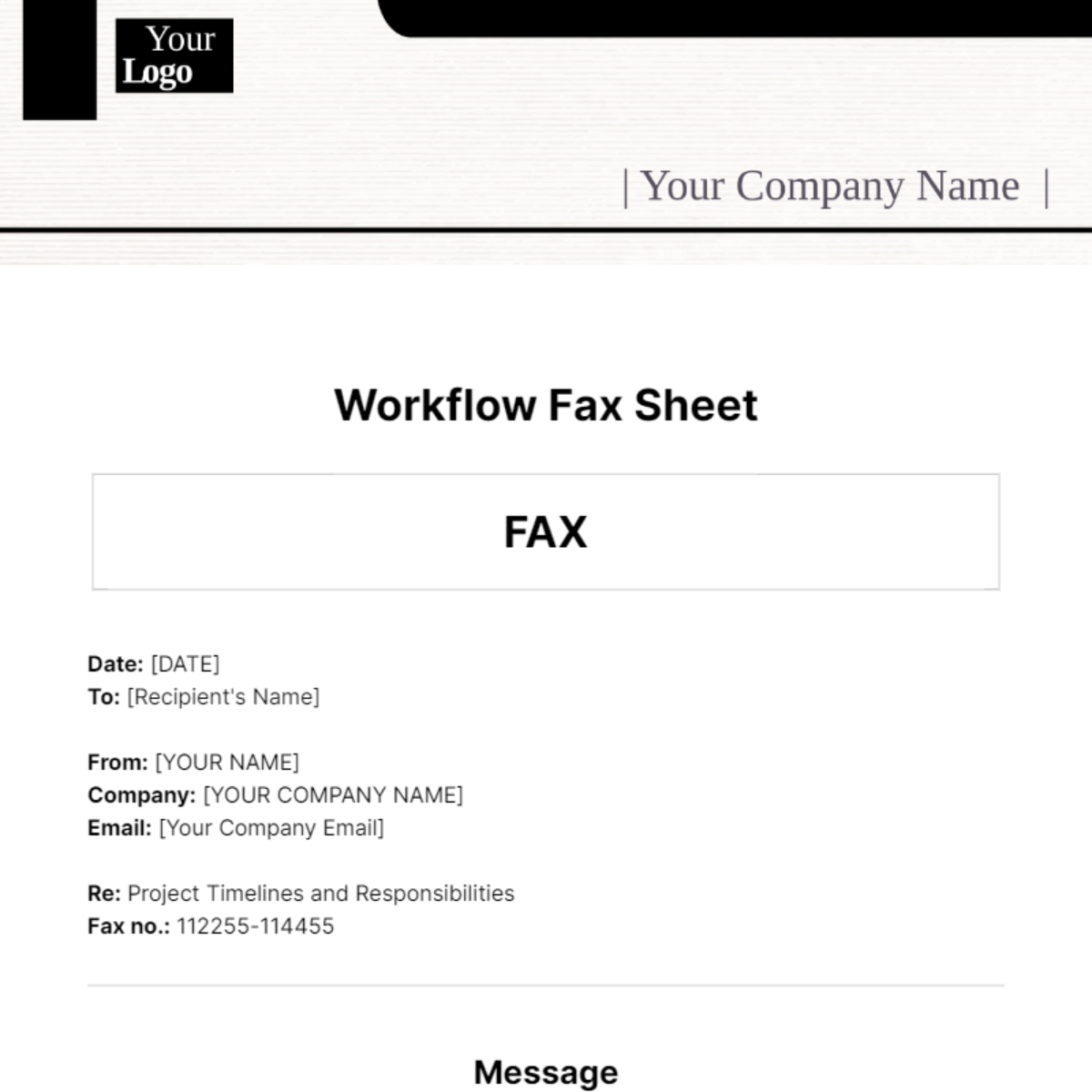 Workflow Fax Sheet Template - Edit Online & Download