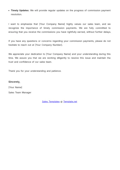 Free Sales Memo on Commission Payment Delays Template to Edit Online
