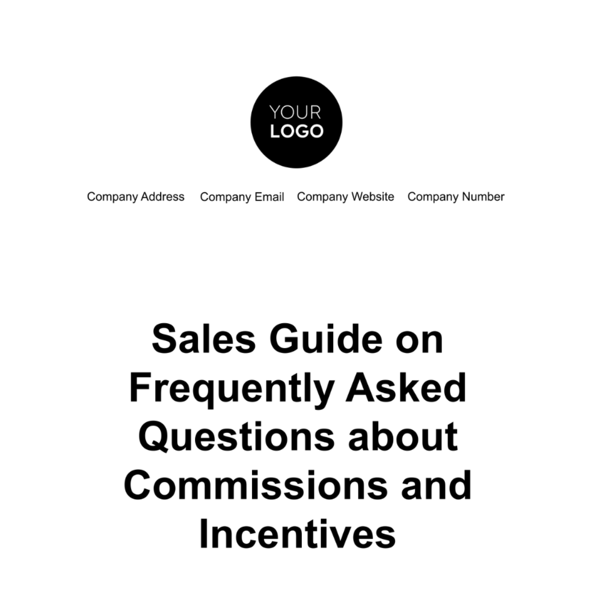 Sales Guide on Frequently Asked Questions about Commissions and Incentives Template