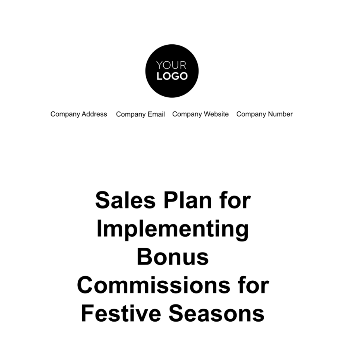 Sales Plan for Implementing Bonus Commissions for Festive Seasons Template