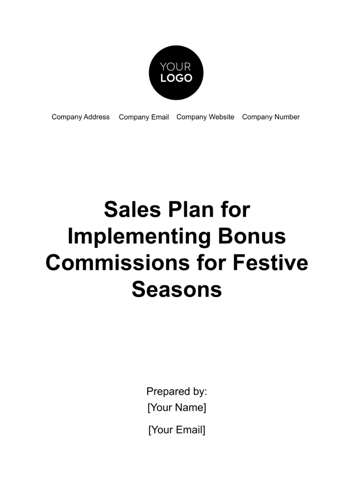 Sales Plan for Implementing Bonus Commissions for Festive Seasons Template - Edit Online & Download