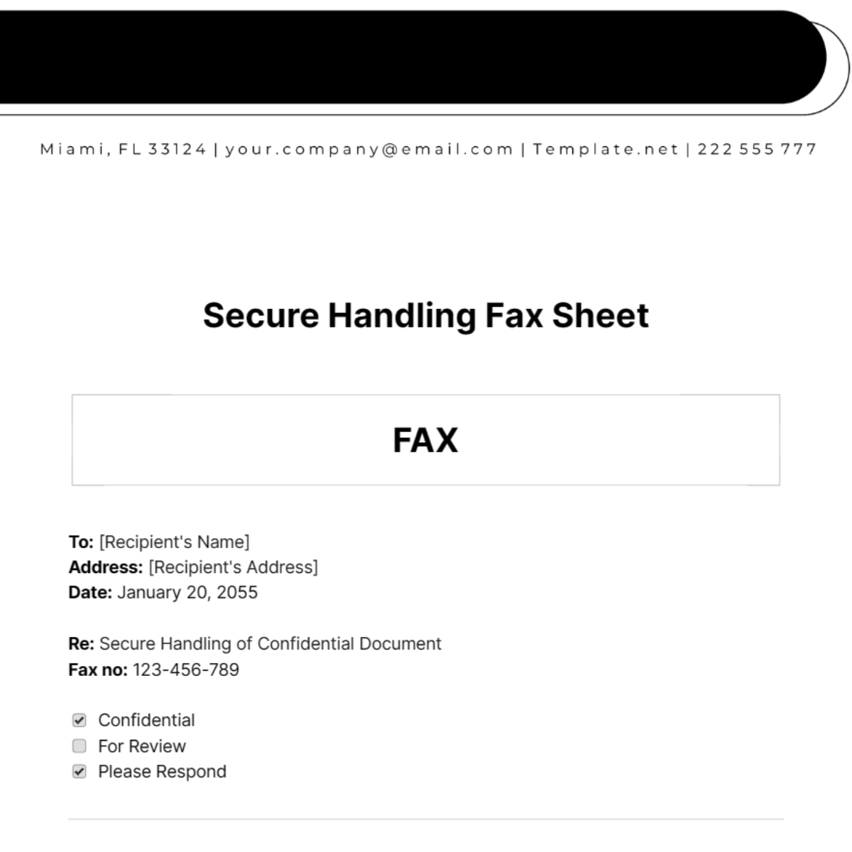 Secure Handling Fax Sheet Template - Edit Online & Download