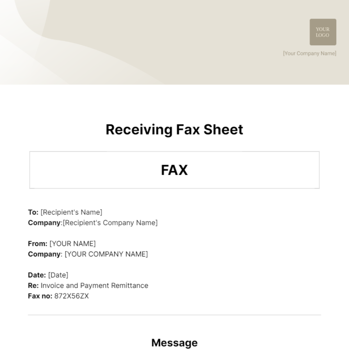 Receiving Fax Sheet Template - Edit Online & Download