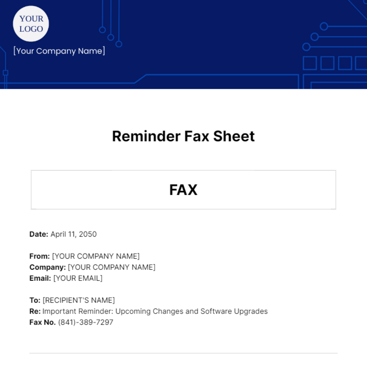 Reminder Fax Sheet Template - Edit Online & Download