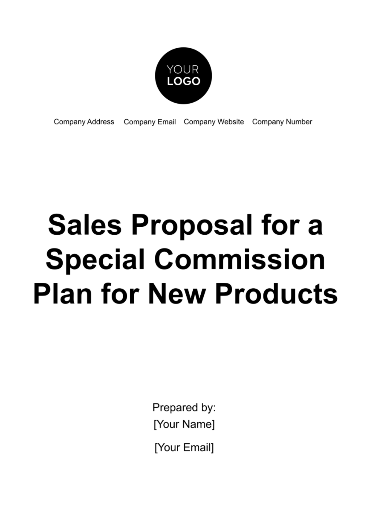 Free Sales Proposal for a Special Commission Plan for New Products Template