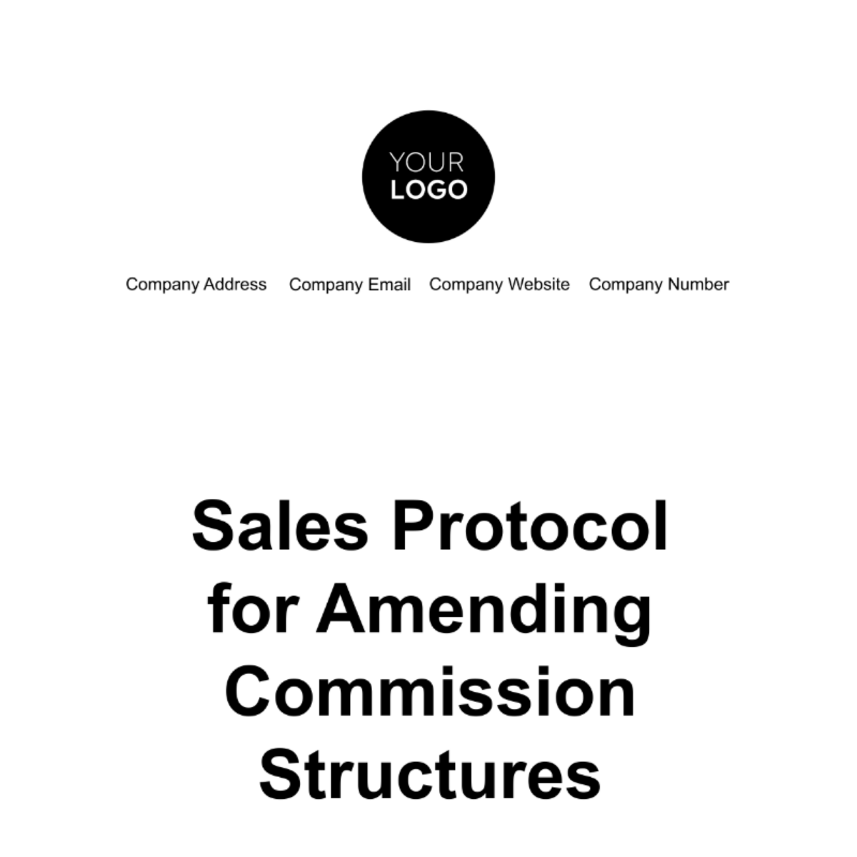 Sales Protocol for Amending Commission Structures Template