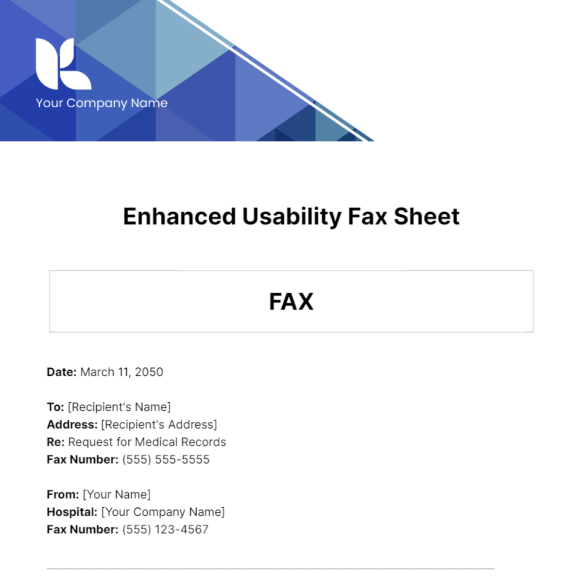 Enhanced Usability Fax Sheet Template - Edit Online & Download