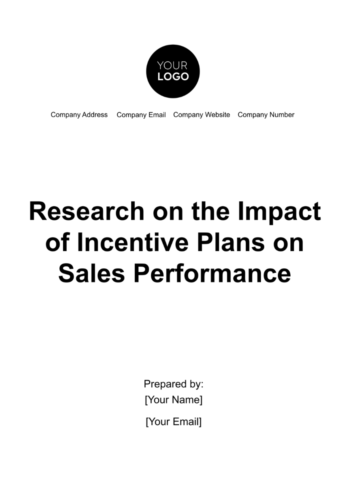 Research on the Impact of Incentive Plans on Sales Performance Template