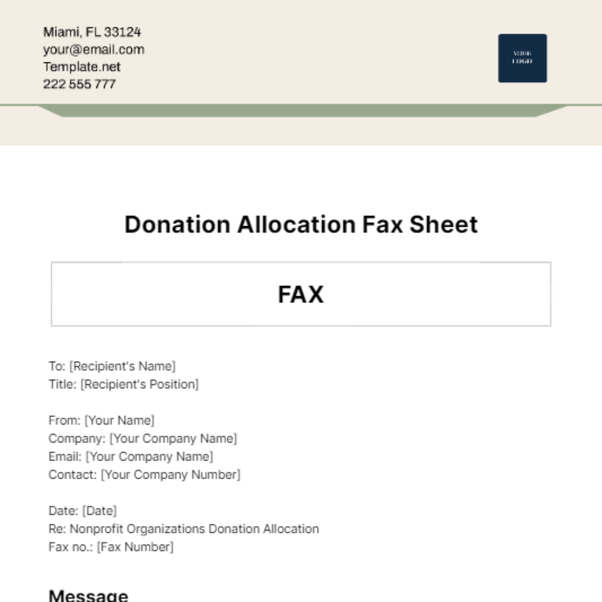 Donation Allocation Fax Sheet Template - Edit Online & Download