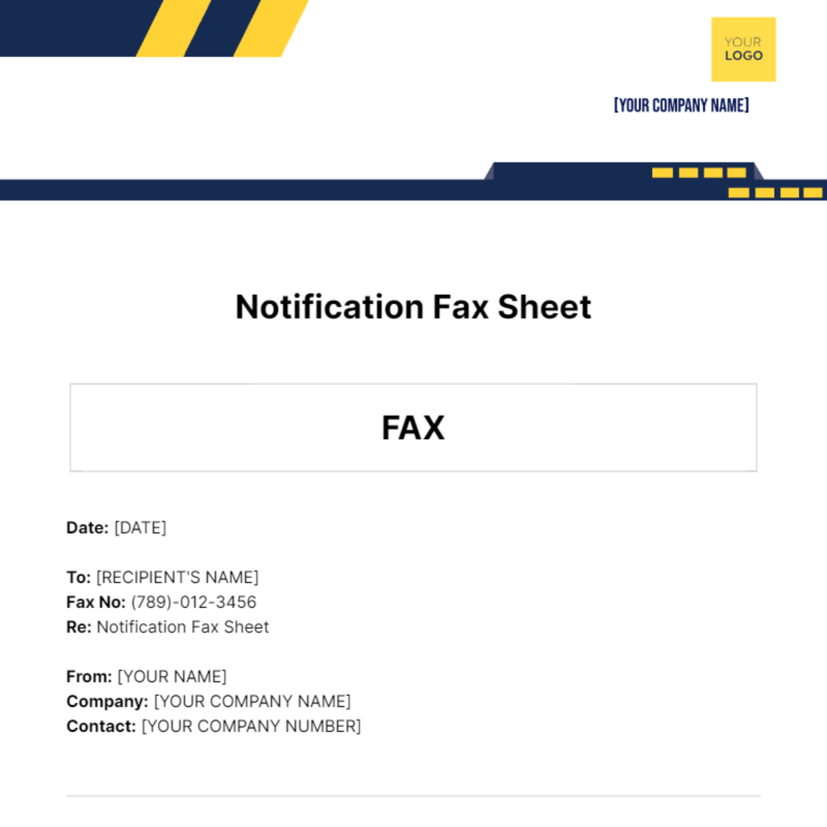 Notification Fax Sheet Template - Edit Online & Download