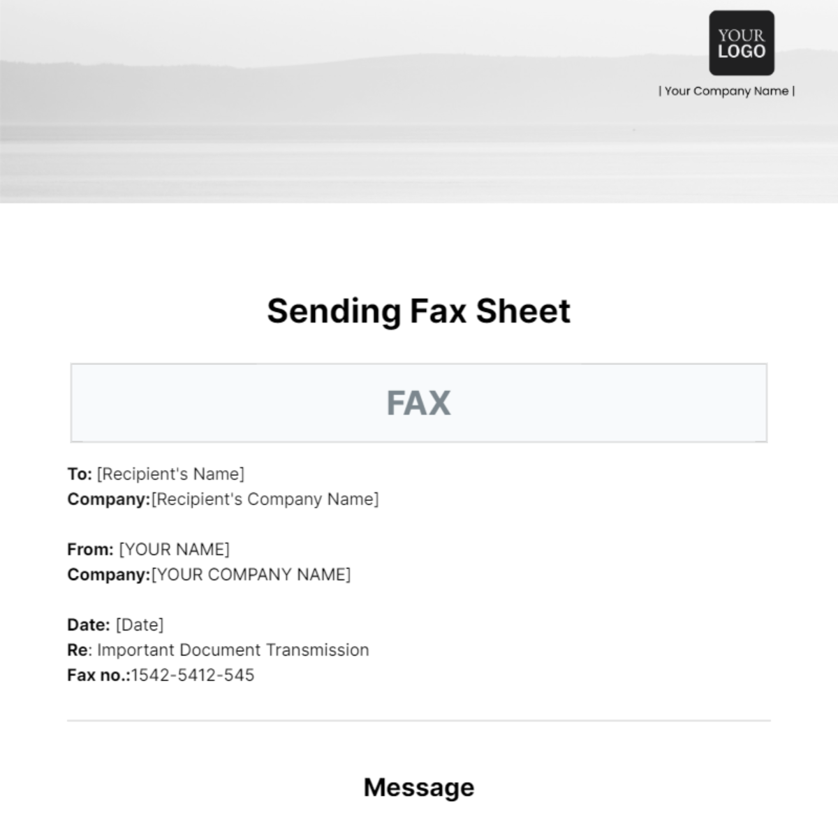 Sending Fax Sheet Template - Edit Online & Download