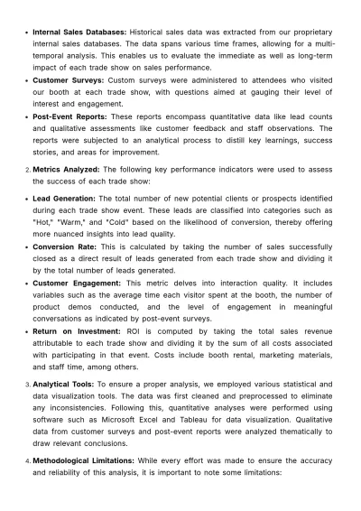 Free Sales Comprehensive Analysis of Trade Show Participation Template to Edit Online