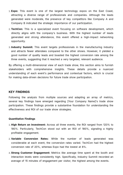 Free Sales Comprehensive Analysis of Trade Show Participation Template to Edit Online