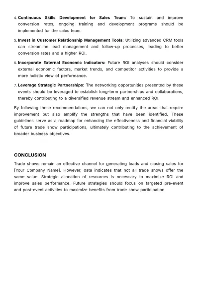 Free Sales Comprehensive Analysis of Trade Show Participation Template to Edit Online