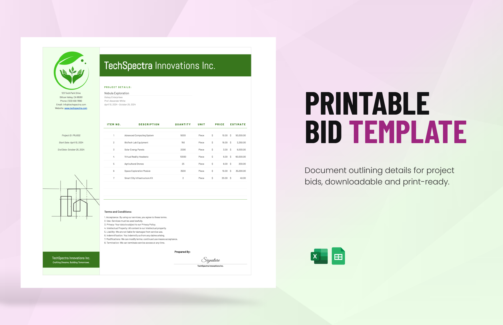 Editable Bid Templates In Excel To Download Editable Bid Templates In Excel To Download