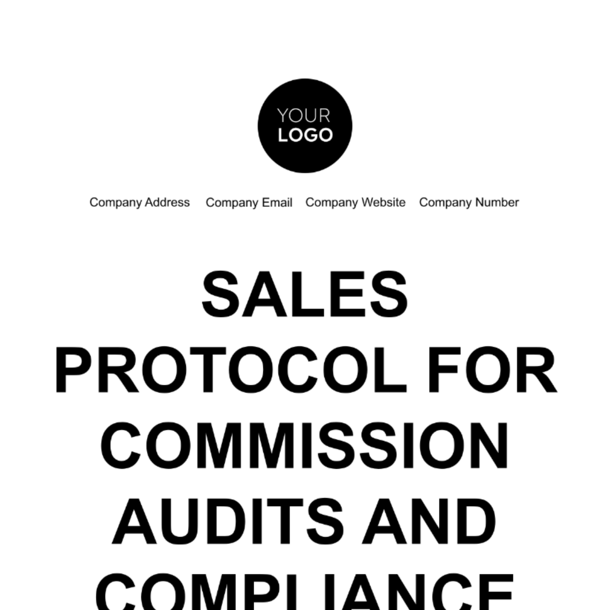 Sales Protocol for Commission Audits and Compliance Template