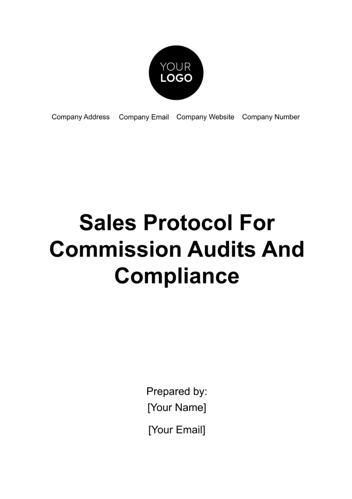 Sales Protocol for Commission Audits and Compliance Template - Edit Online & Download