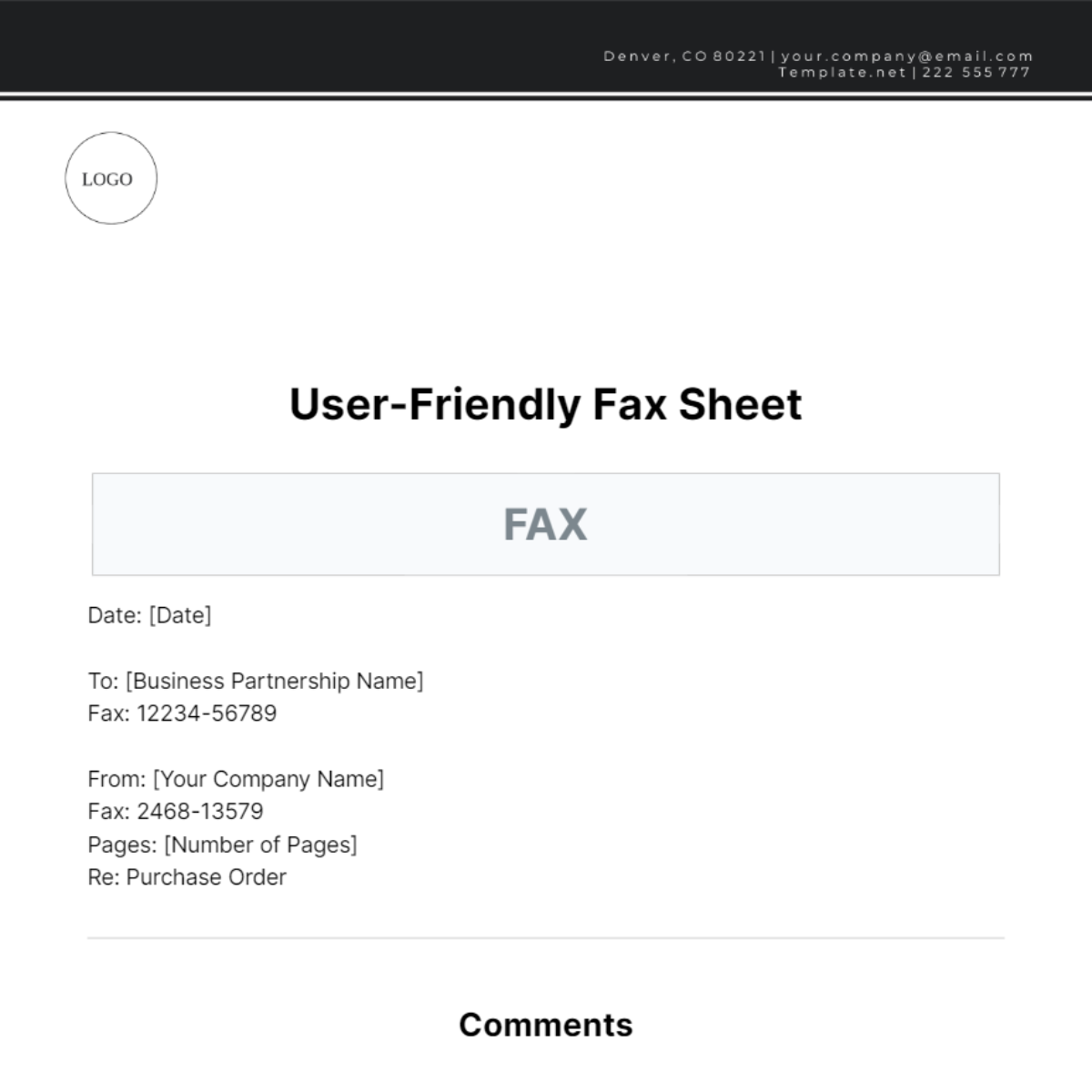 Free User-Friendly Fax Sheet Template