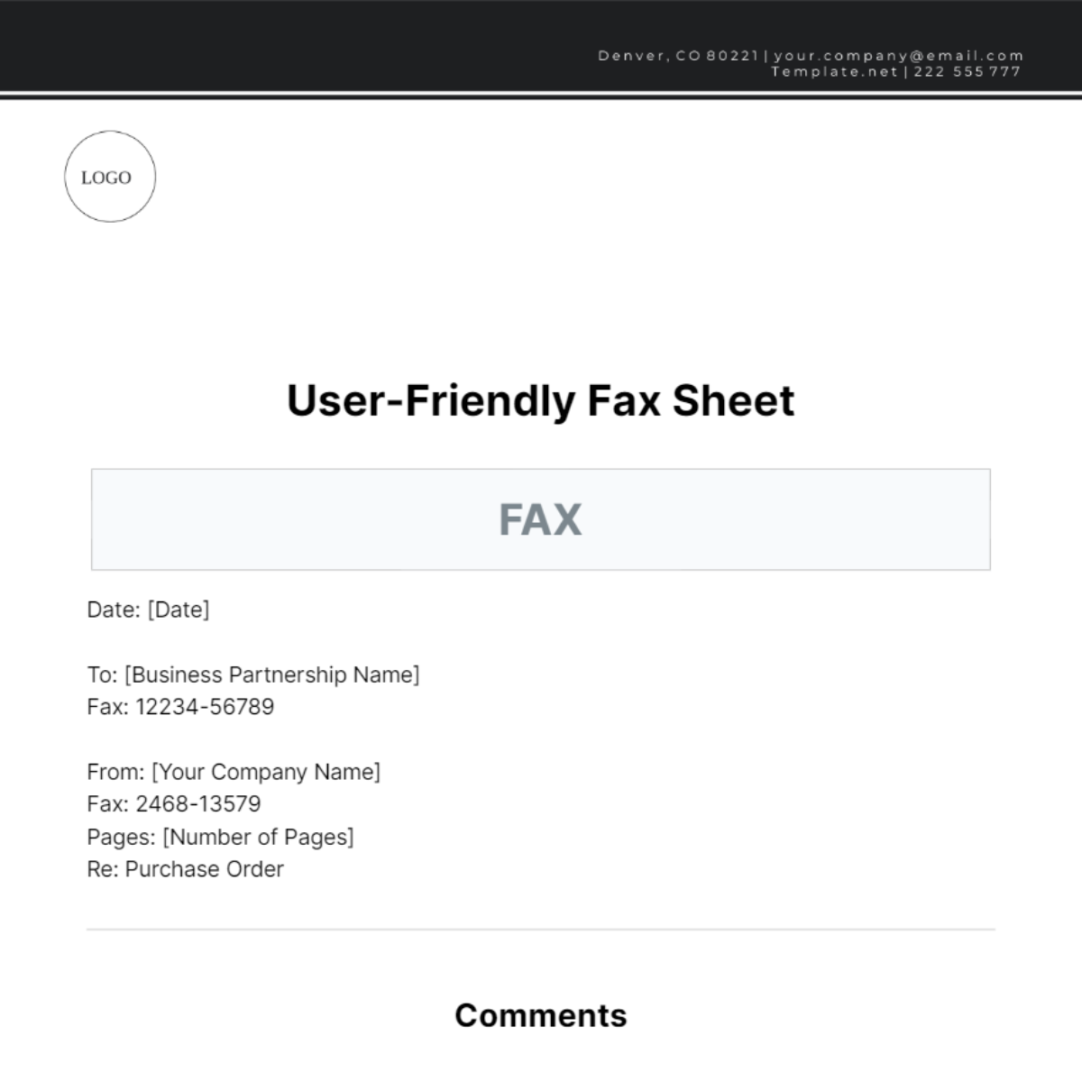 User-Friendly Fax Sheet Template - Edit Online & Download