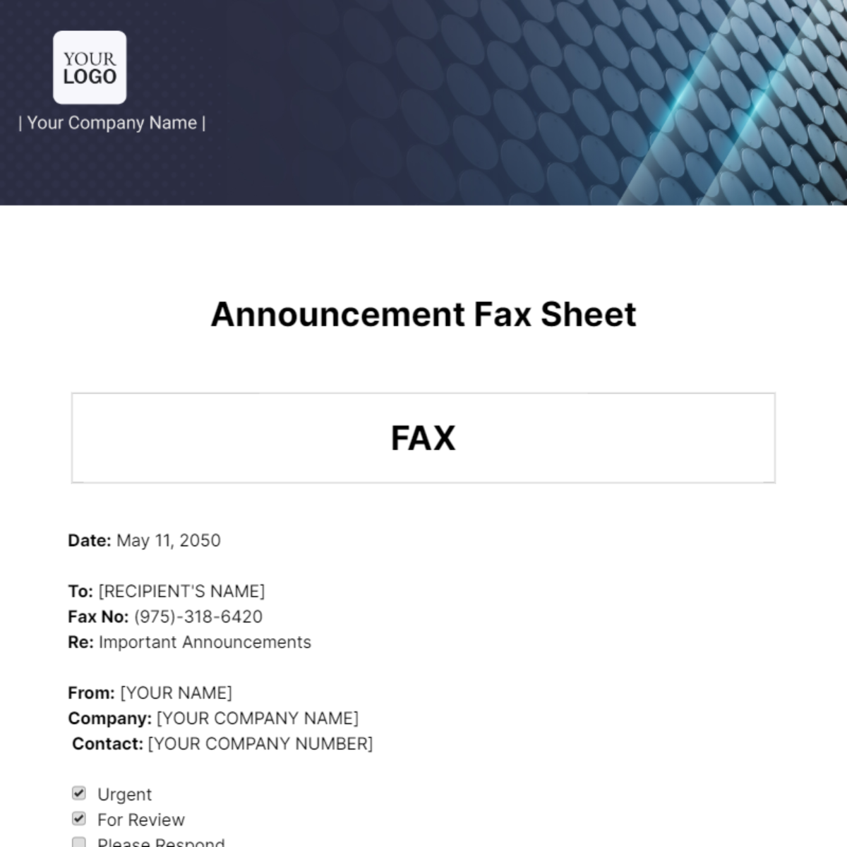 Announcement Fax Sheet Template - Edit Online & Download