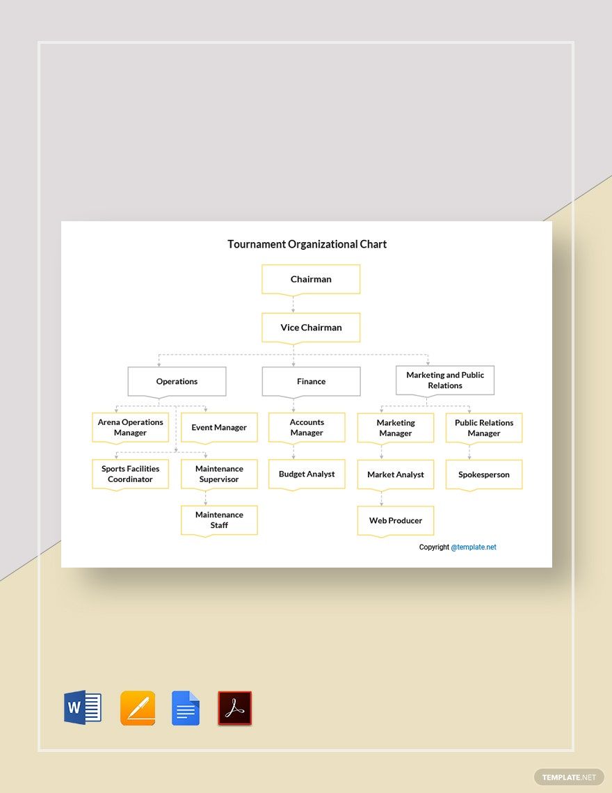 Tournament Organizational Chart Template