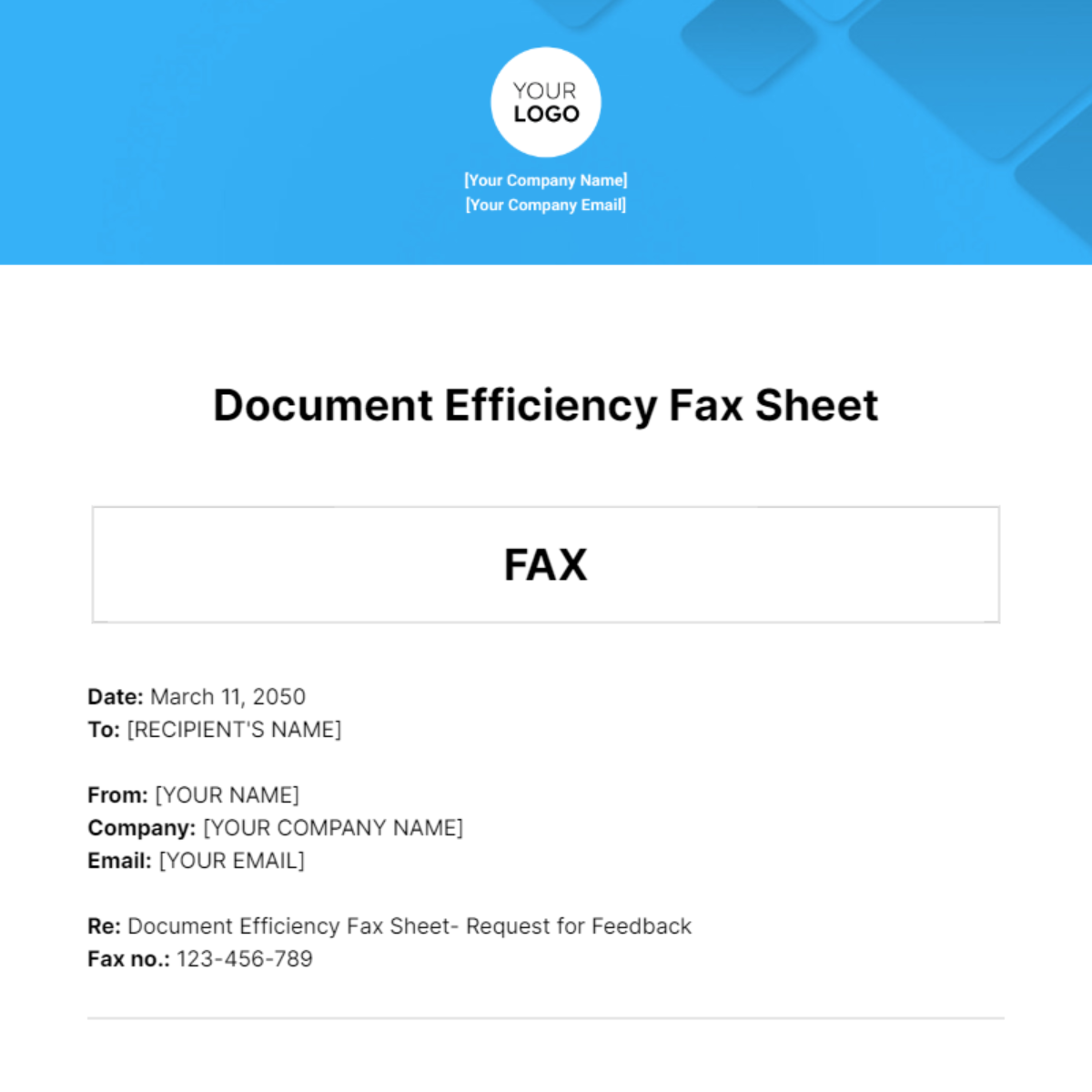 Document Efficiency Fax Sheet Template - Edit Online & Download