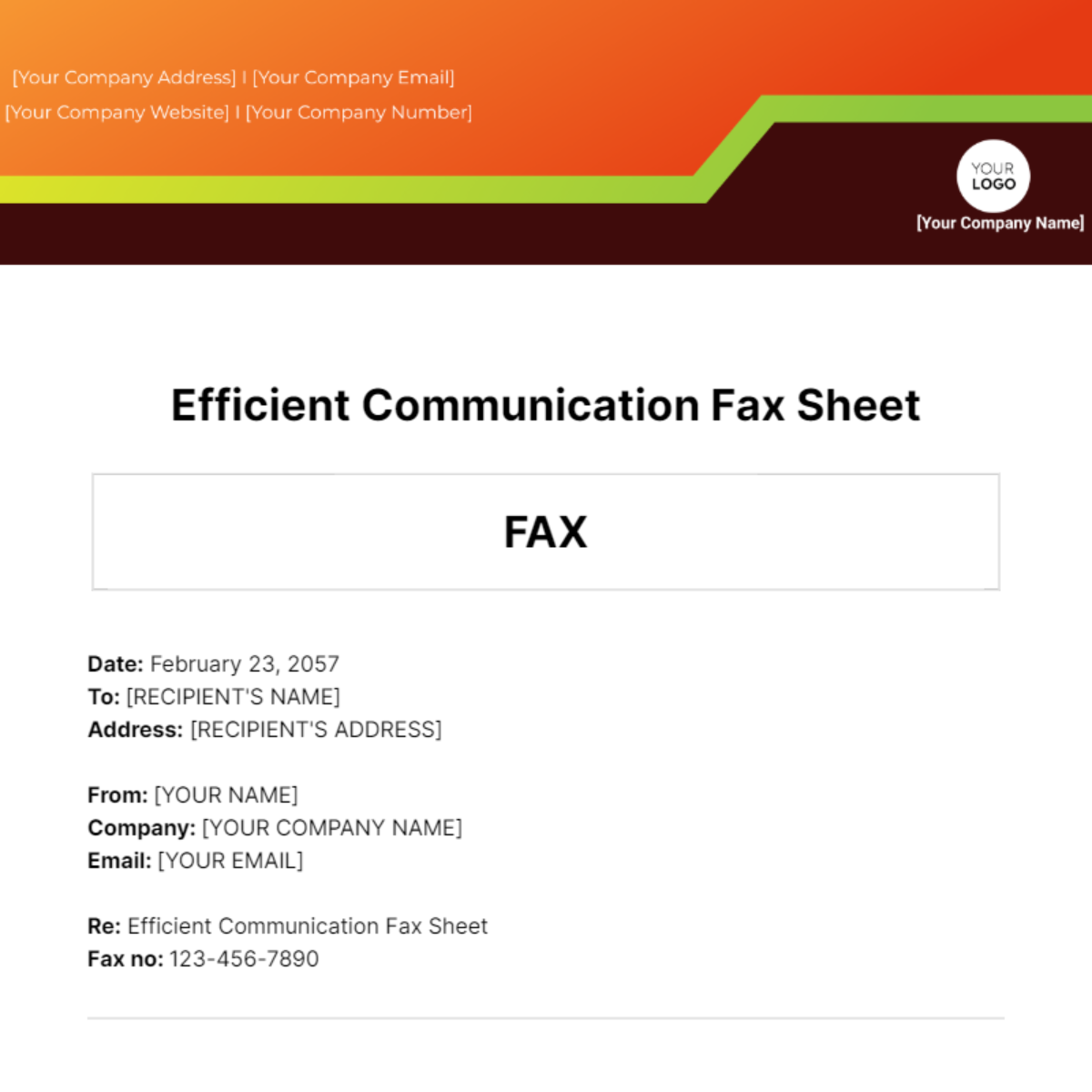 Efficient Communication Fax Sheet Template - Edit Online & Download