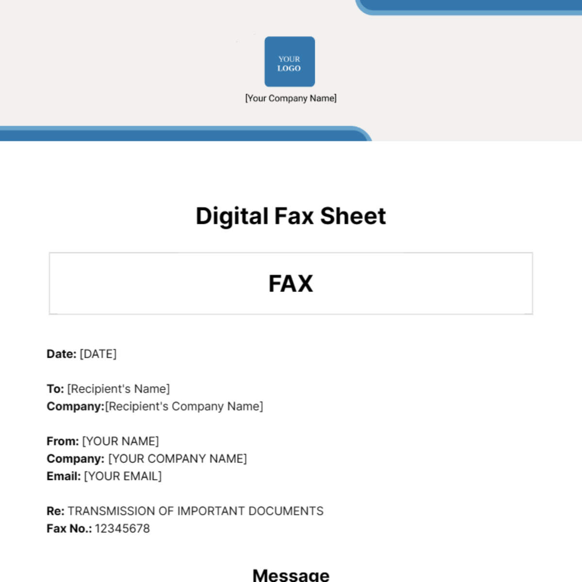 Digital Fax Sheet Template - Edit Online & Download