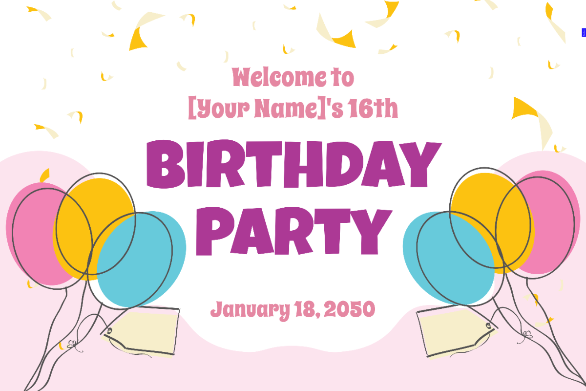Birthday Welcome Sign Template