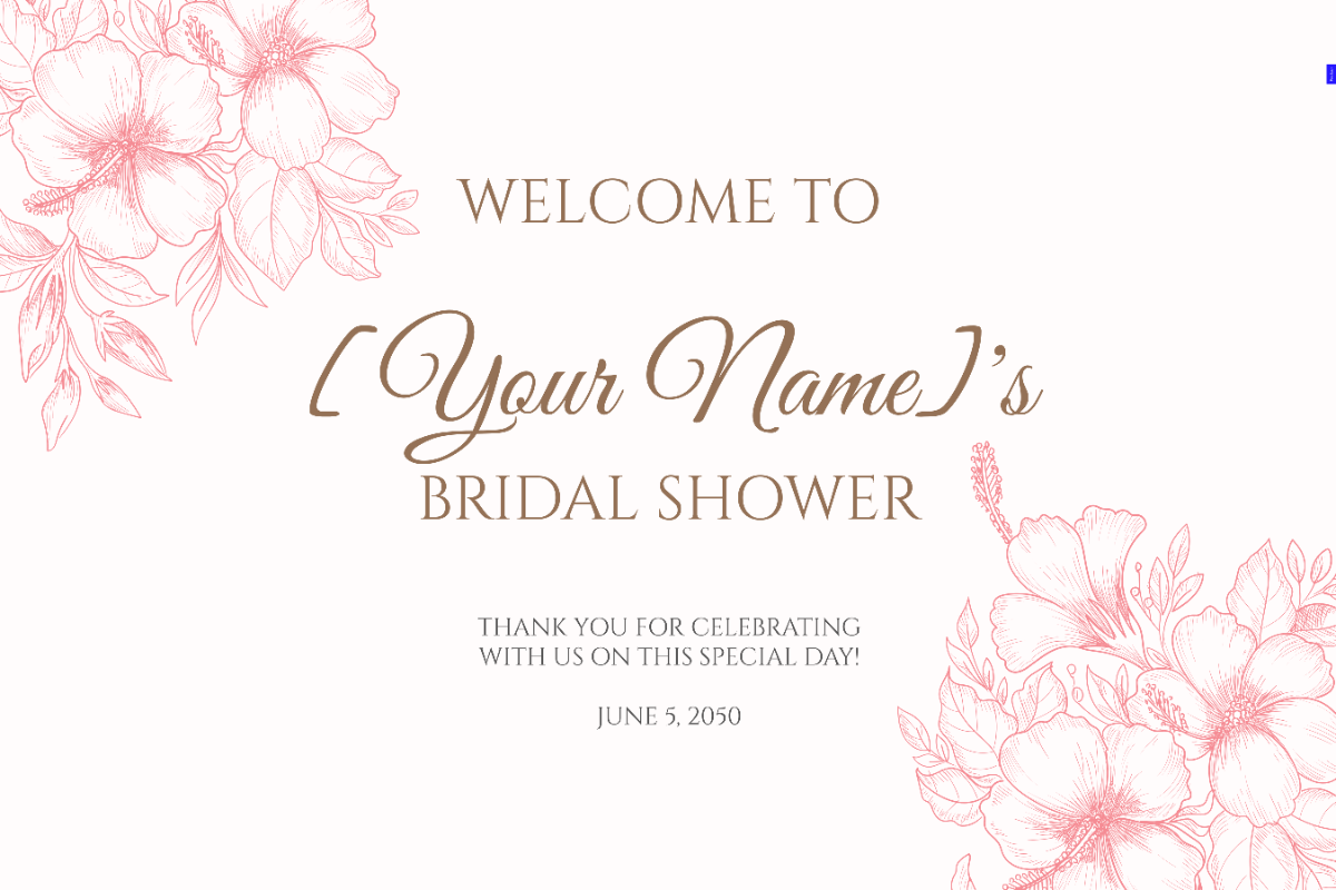 Bridal Shower Sign Template
