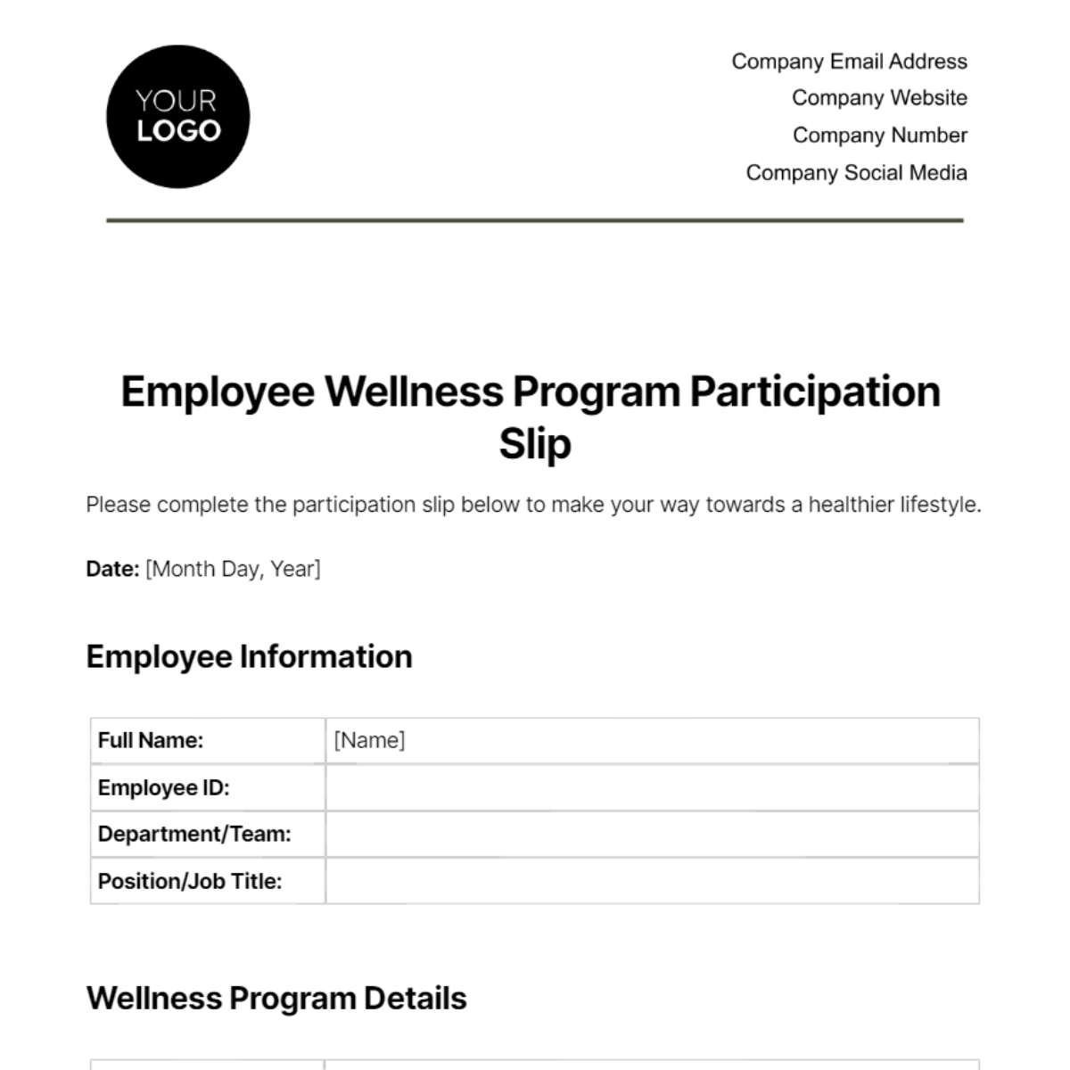 free-employee-wellness-program-participation-slip-template-to-edit-online