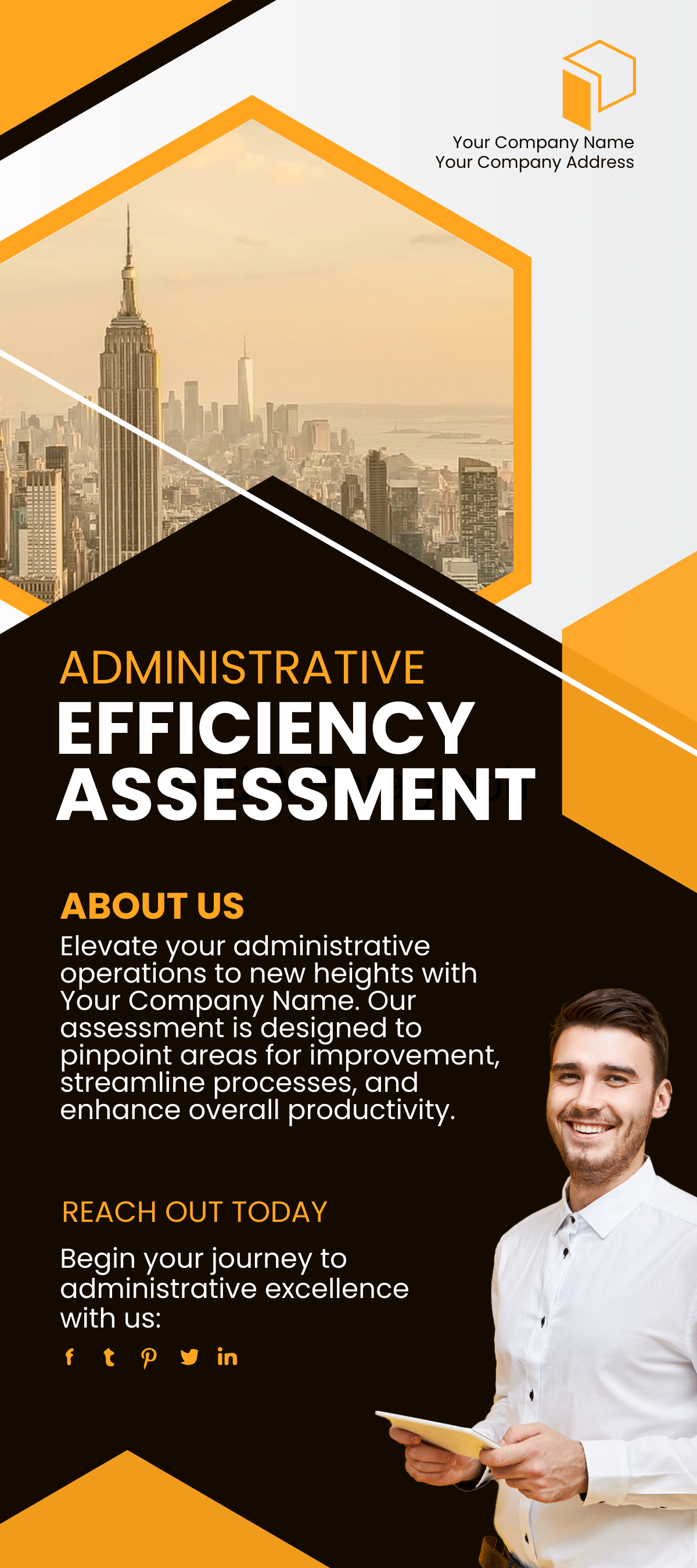 Free Administrative Efficiency Assessment Rack Card Template