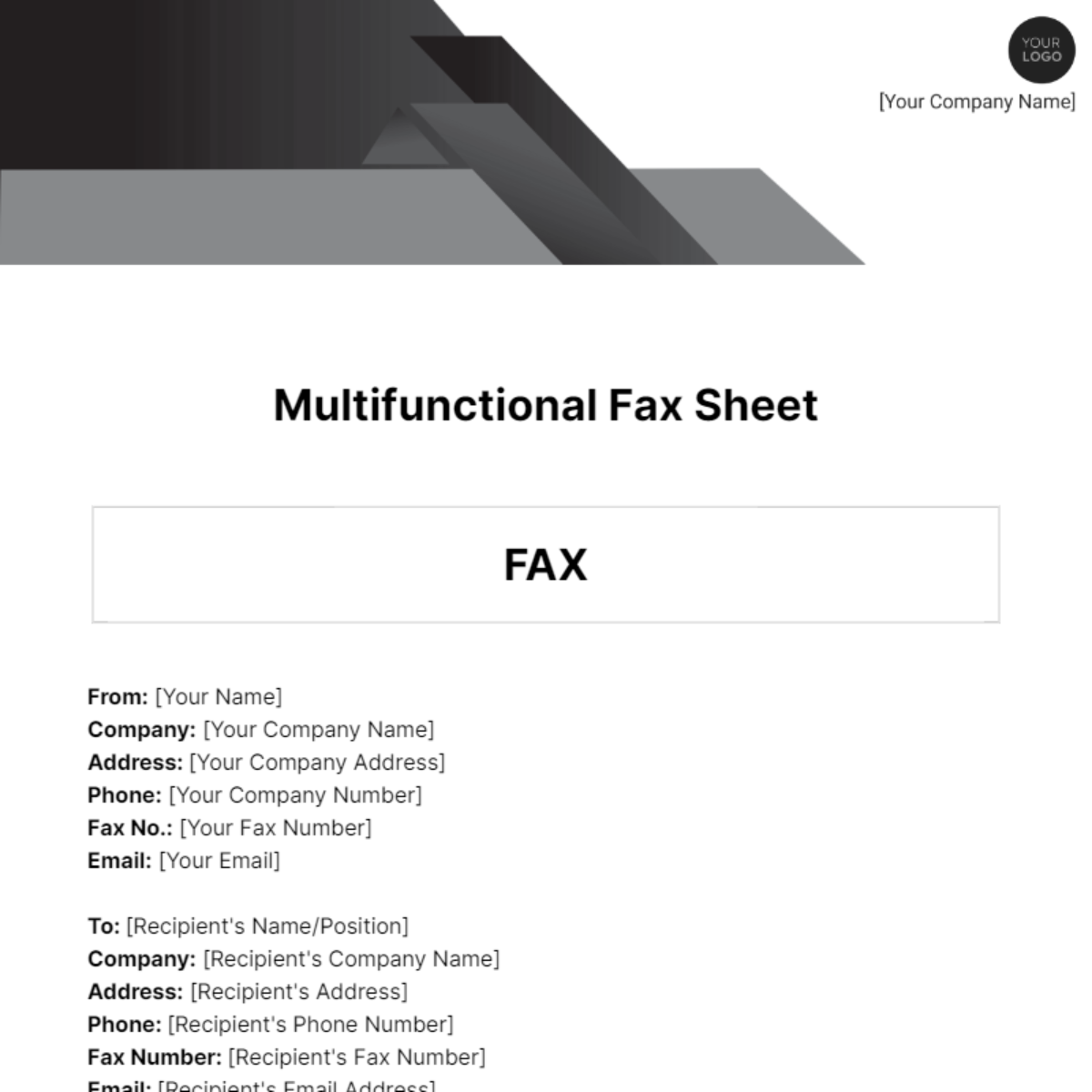 Multifunctional Fax Sheet Template - Edit Online & Download