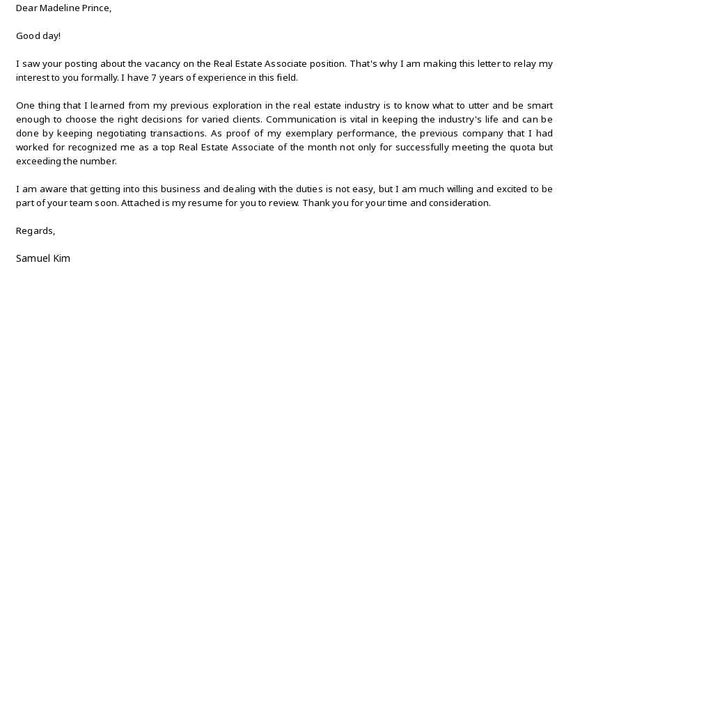 Free Real Estate Associate Cover Letter Template.jpe
