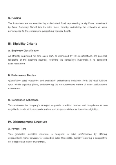 Free Sales Compliance Document for Incentive Disbursements Template to Edit Online