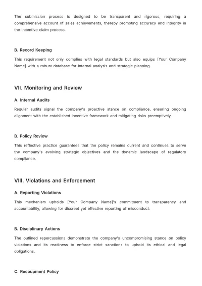Free Sales Compliance Document for Incentive Disbursements Template to Edit Online