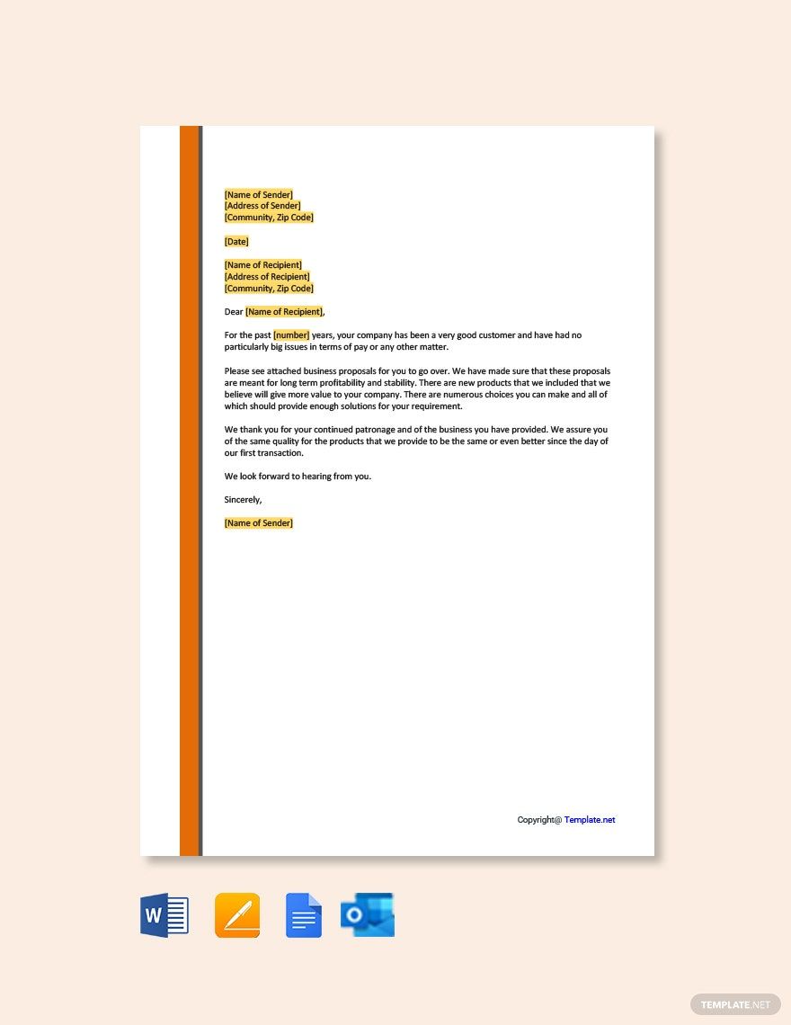 Business Application Letter Format Template